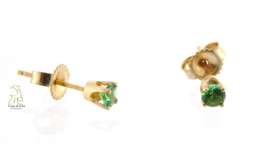 Emerald (Simulated) Earrings 14K Yellow