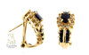Sapphire & Diamond Earrings 10K Yellow