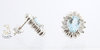 Aquamarine & Diamond Earrings 14K White