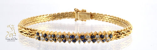 Sapphire and Diamond Bracelet 18KY