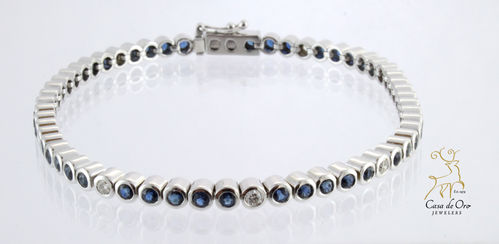 Sapphire & Diamond Bracelet 18KW