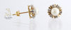 Pearl & Diamond Earrings 10K Yellow
