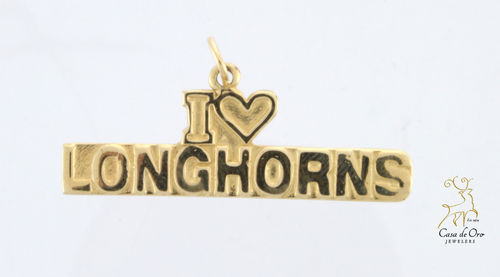 "I Love Longhorns" Charm 14KY