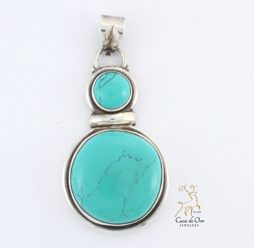 Sterling Silver Turquoise Pendant - Casa de Oro Jewelers