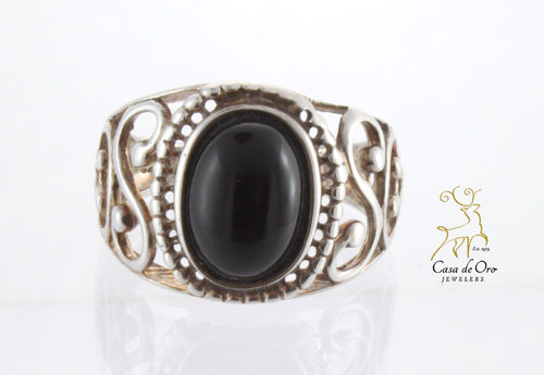Black Onyx Ring Sterling Silver