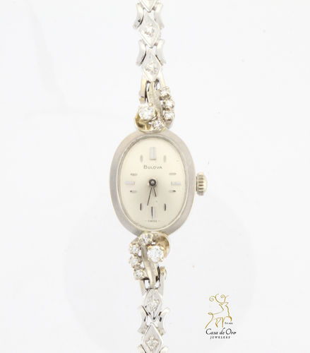 Diamond Bulova Watch 14K White