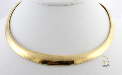 Gold Tapered Omega Necklace 14K Yellow