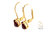 Garnet (Simulated) Earrings 14K Yellow