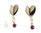 Garnet Heart Earrings 14K White
