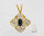 Sapphire & Diamond Pendant 10K Yellow