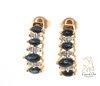Sapphire & Diamond Earrings 10K Yellow