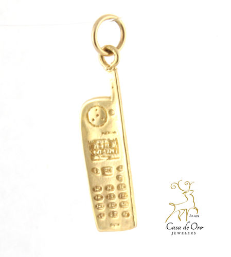 Gold Cell Phone Charm 14K Yellow