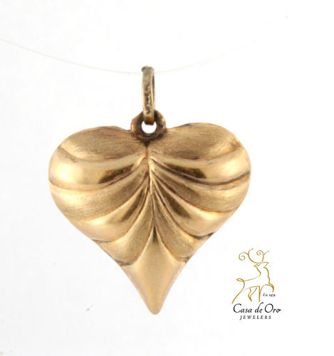 Gold Puffed Heart Charm 14K Yellow