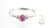 Pink Sapphire & Diamond Ring 14K White