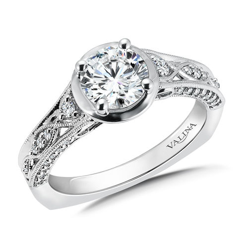 Valina Diamond Engagement Ring Mounting 14K White (.32 ctw)