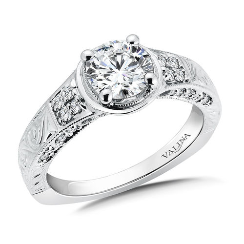 Valina Diamond Engagement Ring Mounting 14K White Gold (.22 ctw)