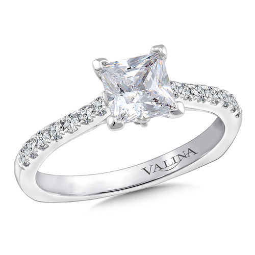 Valina Diamond Engagement Ring Mounting in 14K White Gold (.21 ctw)