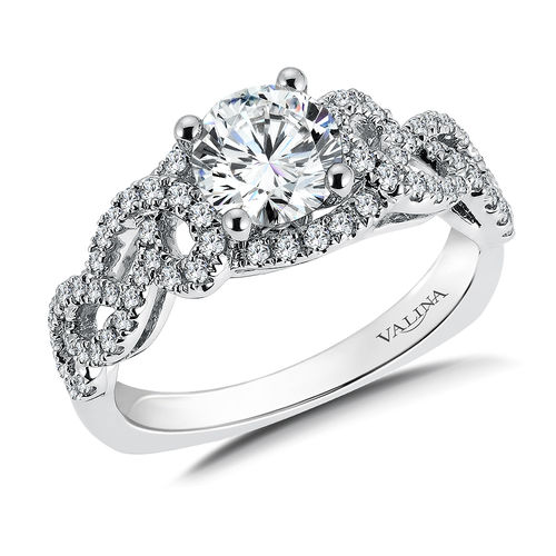 Valina Diamond Engagement Ring Mounting in 14K White Gold (.39 ctw)