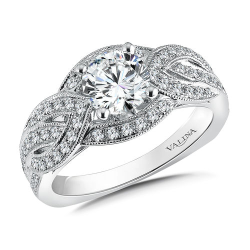 Valina Diamond Engagement Ring Mounting in 14K White Gold (.41 ctw)
