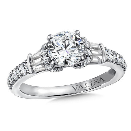 Valina Diamond Engagement Ring Mounting in 14K White Gold (.64 ctw)
