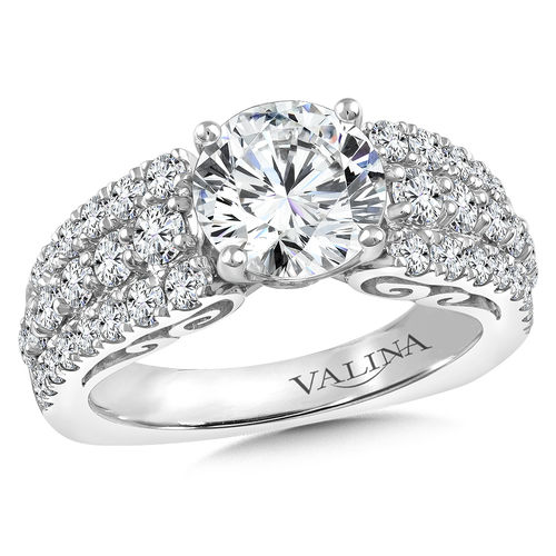 Valina Diamond Engagement Ring Mounting in 14K White Gold (1.37 ctw)
