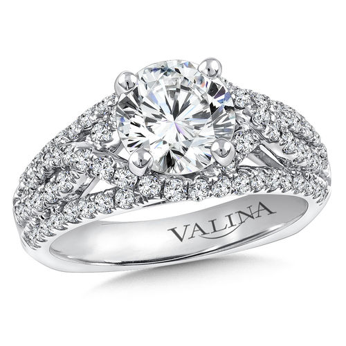 Valina Diamond Engagement Ring Mounting in 14K White Gold (.81 ctw