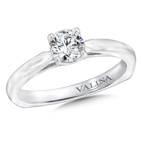 Valina Solitaire mounting .04 ctw., 1/2 ct. round center.