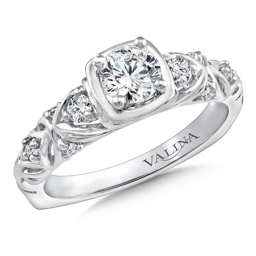 Valina Diamond Engagement Ring Mounting in 14K White Gold (.16 ctw)