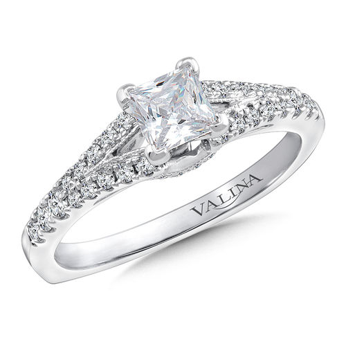 Valina Diamond Engagement Ring Mounting in 14K White Gold (.26 ctw)