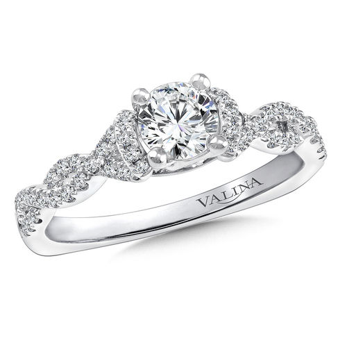 Valina Diamond Engagement Ring Mounting in 14K White Gold (.29 ctw)