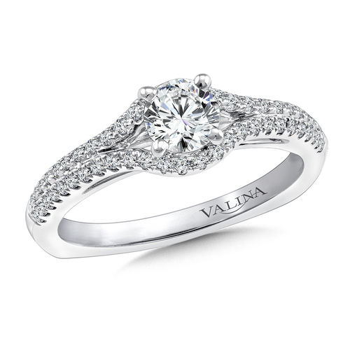 Valina Diamond Engagement Ring Mounting in 14K White Gold (.25 ctw)