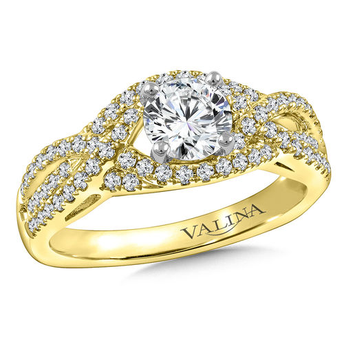 Valina Diamond Engagement Ring Mounting in 14K Yellow Gold (.38 ctw)