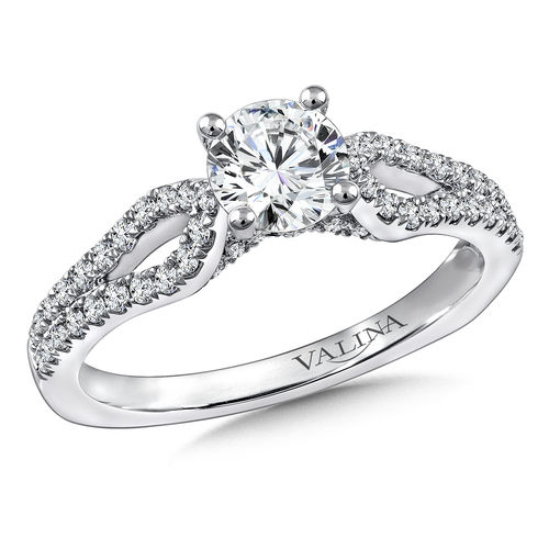 Valina Diamond Engagement Ring Mounting in 14K White Gold (.32 ctw)