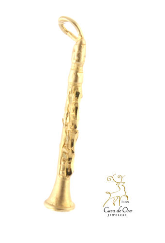 Gold Clarinet Charm 14K