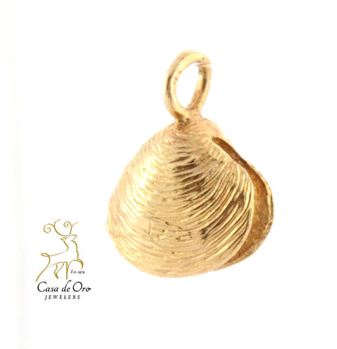 Gold Clam Shell Charm 14K