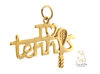 Gold "I Love Tennis" Charm 14k