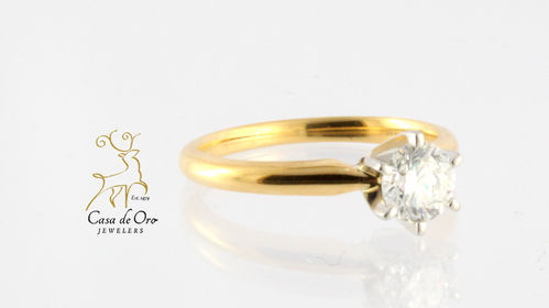 Diamond Engagement Ring 14K Yellow Gold