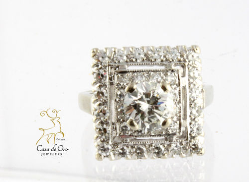 Diamond Vintage Ring 14K White