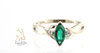 Simulated Emerald & Diamond Ring 10KW