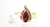 Simulated Ruby and Diamond Ring
