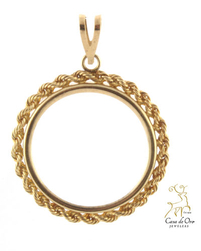 1/4 US Rope Coin Bezel 14K Yellow