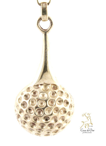 Sterling Silver Golf Ball Key Chain