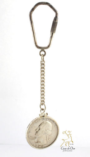 Sterling Silver Key Chain for US .25