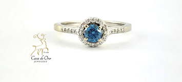 Diamond (Blue) Ring 14K White