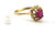 Simulated Ruby Ring 14K Yellow