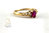 Simulated Ruby Ring 10K Yellow